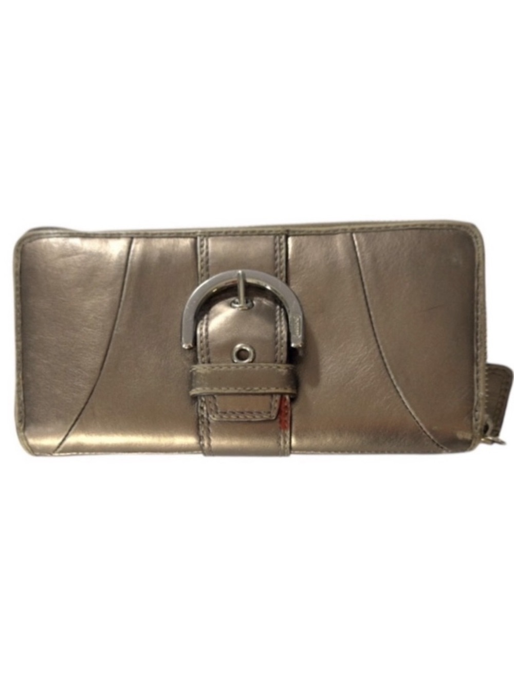Vintage Coach SoHo leather wallet metallic bronze with silver tone hardware